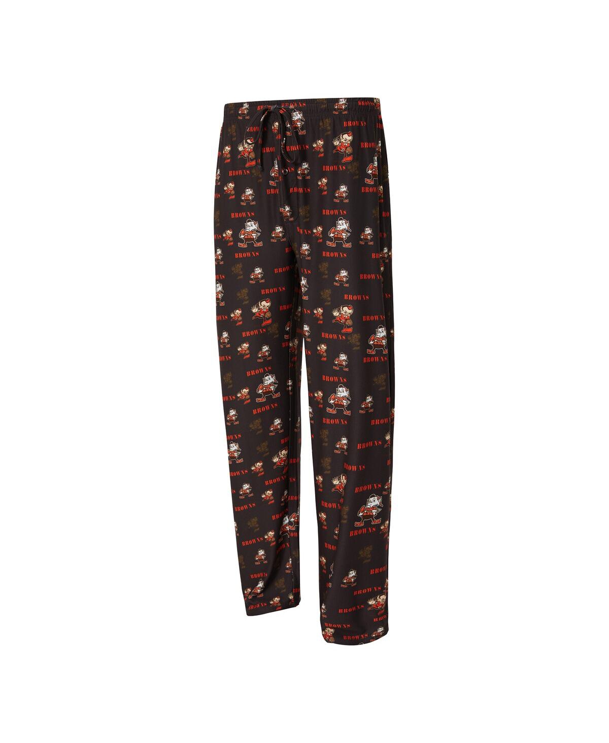 Concepts Sport Men's Brown Cleveland Browns Retro Mosaic Allover Print Knit Pants In Brown