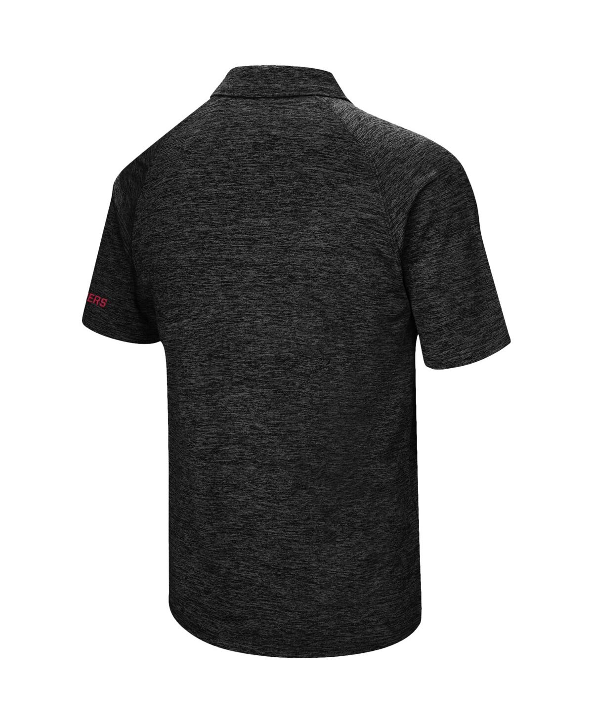 Colosseum Men's Black Indiana Hoosiers Down Swing Polo Shirt In Black