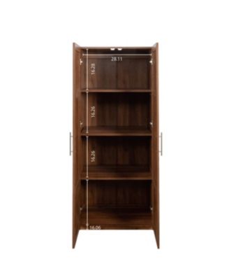 2-Door Wardrobe/Kitchen Cabinet with 4 Storage Spaces