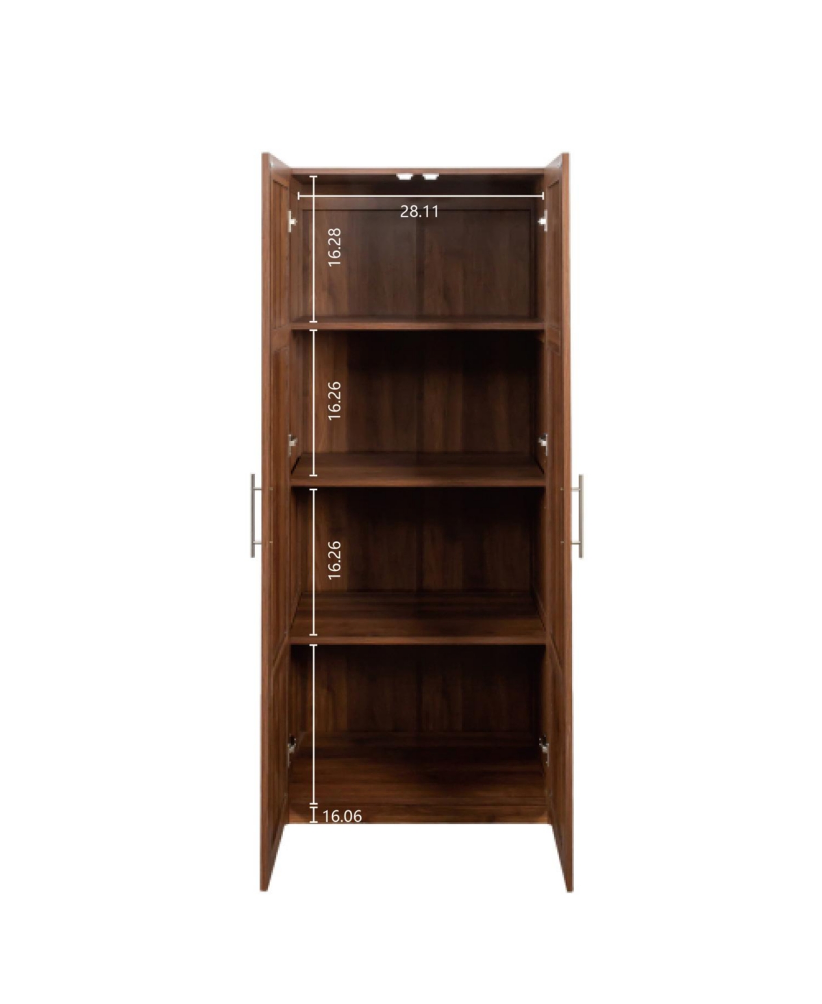 Streamdale Furniture 2-Door Wardrobe/Kitchen Cabinet with 4 Storage Spaces