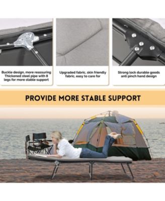 Folding Camping Cot - Adjustable Heavy Duty with Carry Bag