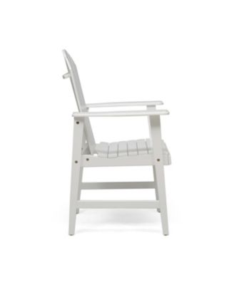 Acacia Wood Adirondack Dining Chairs (Set of 2), White