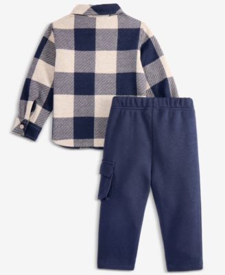 Baby Boys 2-Pc. Buffalo Plaid Shirt & Pants Set, Macy’s Exclusive