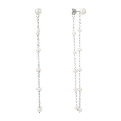 Lara Pearl Drop Earrings - Silver 68$