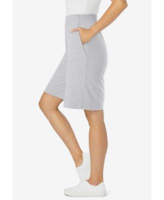 Plus Size Elastic-Waist Knit Short