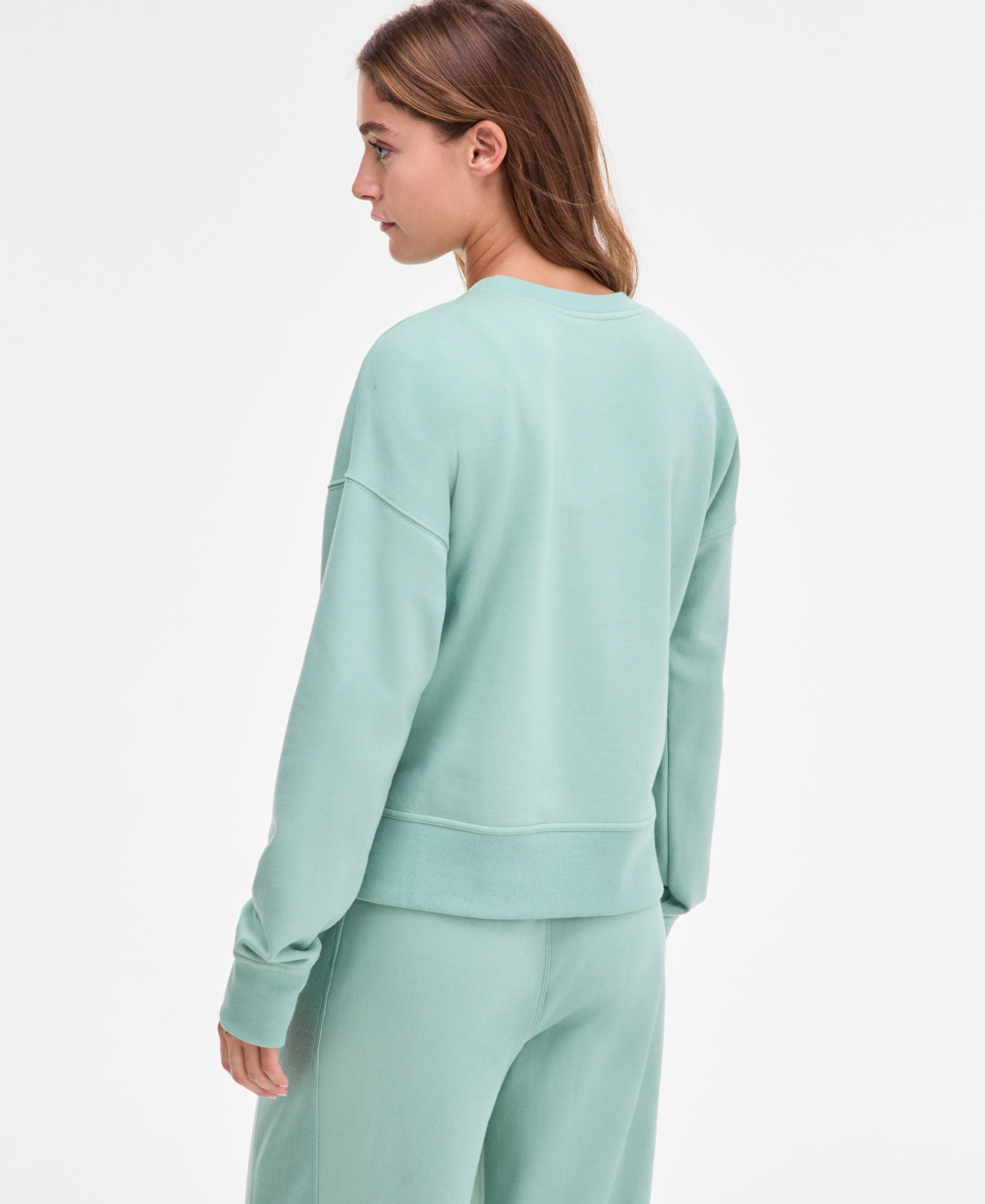 Id Ideology Women's Crewneck Vented-hem Sweatshirt, Macy's Exclusive In Blue