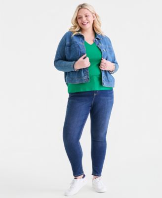 Plus Size Short-Sleeve V-Neck Top