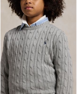 Big Boys Cable- Knit Crewneck Sweater