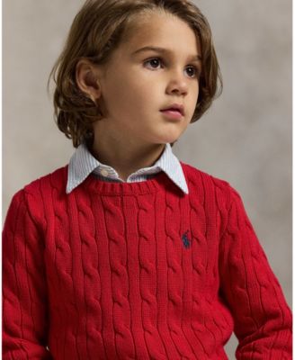 Boys 2-7 Cable-Knit Cotton Sweater