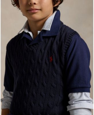 Big Boys Cable- Knit Sweater Vest