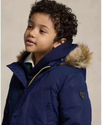 Toddler and Little Boys 2-7 Faux-Fur-Trim Down Parka