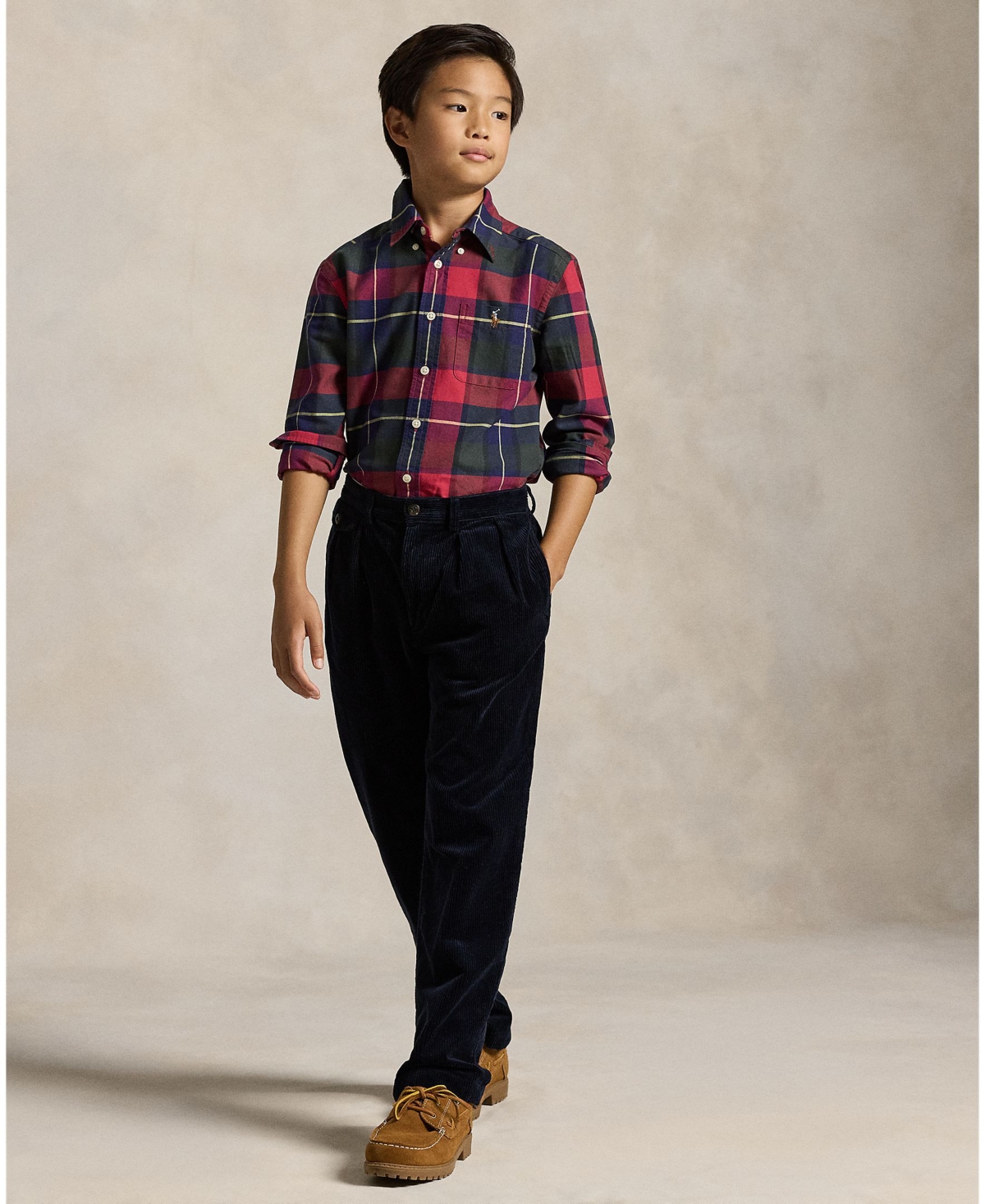 Polo Ralph Lauren Boys 8-20 Plaid Long Sleeves Oxford Shirt