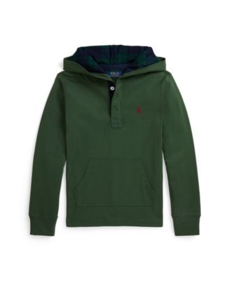 Boys' 8-20 Hooded Long Sleeve Rugby Sweatshirt