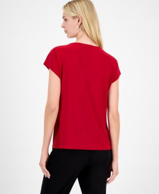 Women's Diamond-Keyhole Extended-Shoulder Top