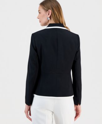 Women's Stretch Crepe Two Button Jacket, Regular & Petite