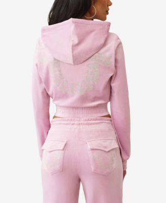 Women's Crystal Velour Zip Hoodie
