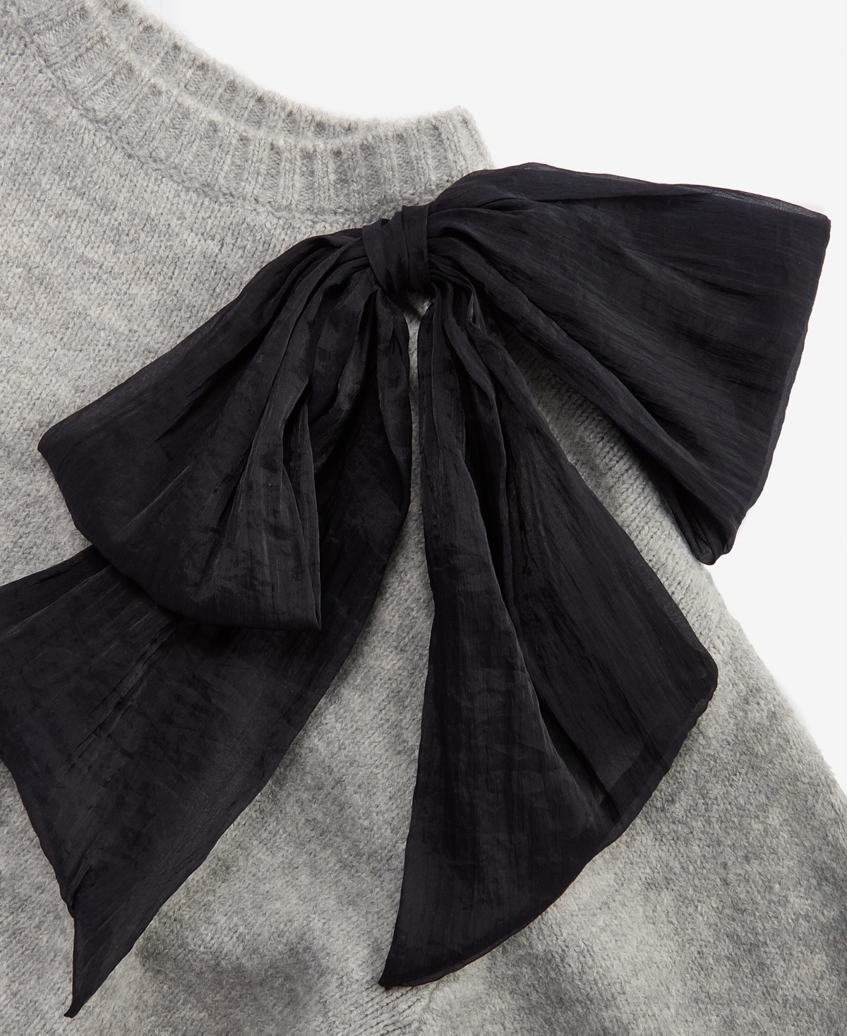 On 34th Women's Long-sleeve Bow Sweater, Macy's Exclusive In Gray