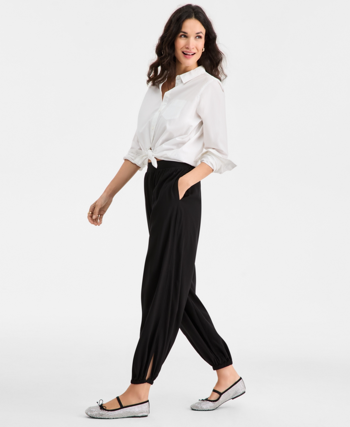 On 34th Women's Pull-on Balloon Pants, Macy's Exclusive In Black
