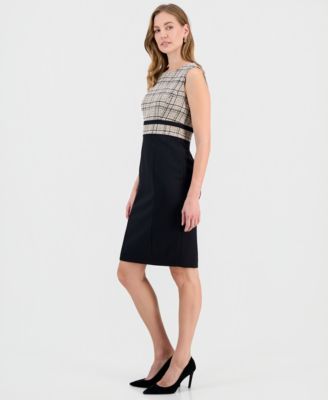 Women's Colorblock Sleeveless Sheath Dress