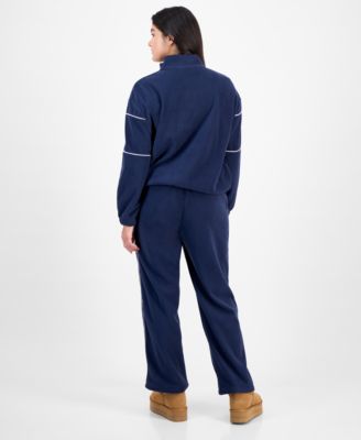 Rebellious One Juniors Los Angeles Quarter Zip Fleece Top Sweatpants In Blue