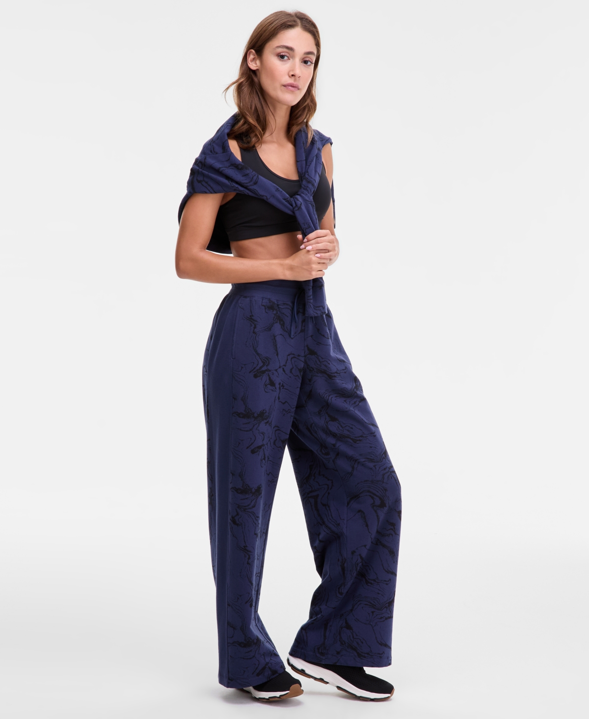 Id Ideology Women's Marbled Fleece Sweatpants, Macy's Exclusive In Multi