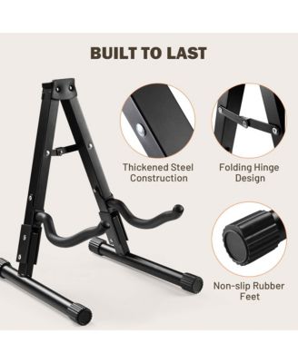 10 Pcs Folding Guitar Stand Floor A-Frame w/ Foam Arms Instrument Display Universal for Acoustic Electric Bass