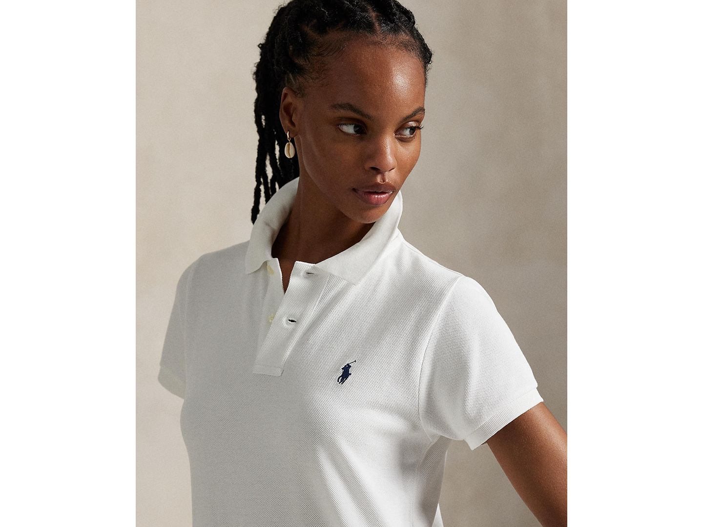 Женское платье Polo Ralph Lauren Cotton Mesh Polo Dress, цвет: Белый — фото 3
