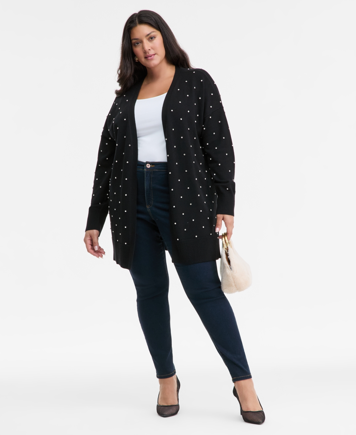 I.n.c. International Concepts Plus Embellished Cardigan, Macy's Exclusive