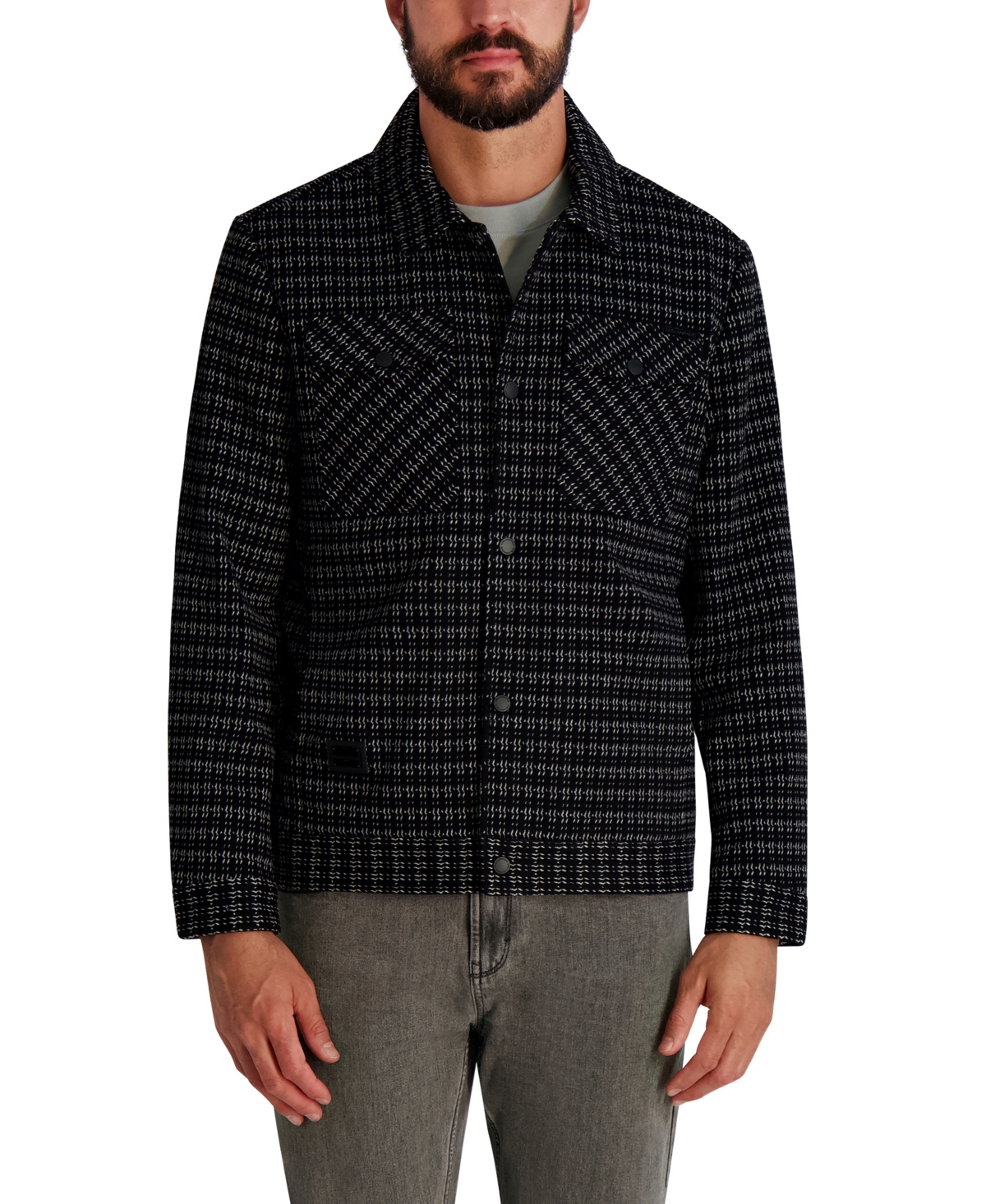 Karl Lagerfeld Paris Men's Textured Shirt Jacket