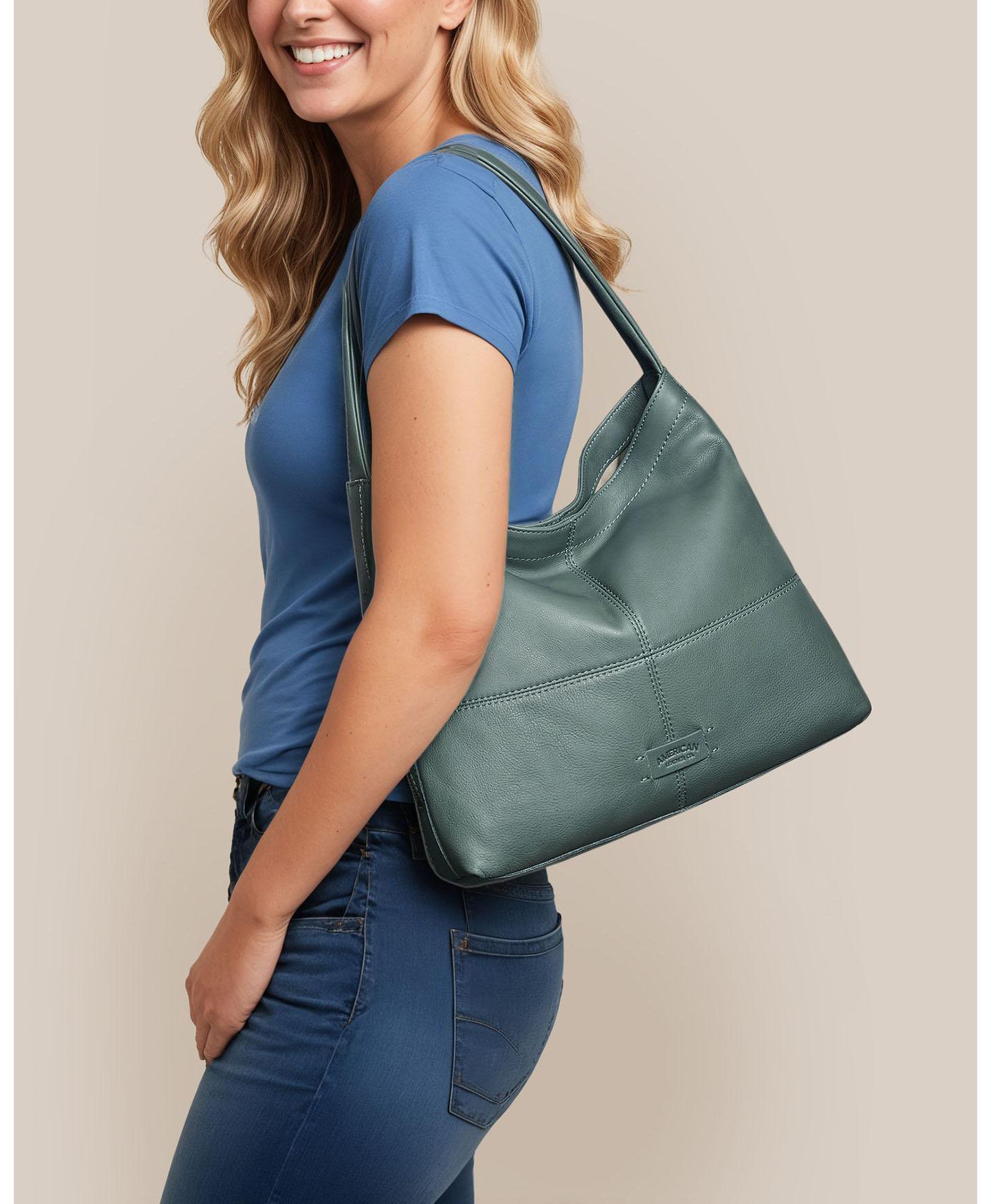 Женская сумка American Leather Co. Virginia Hobo, цвет: Гладкий — фото 2