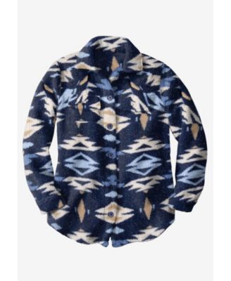 Plus Size Berber Button-Front Jacket