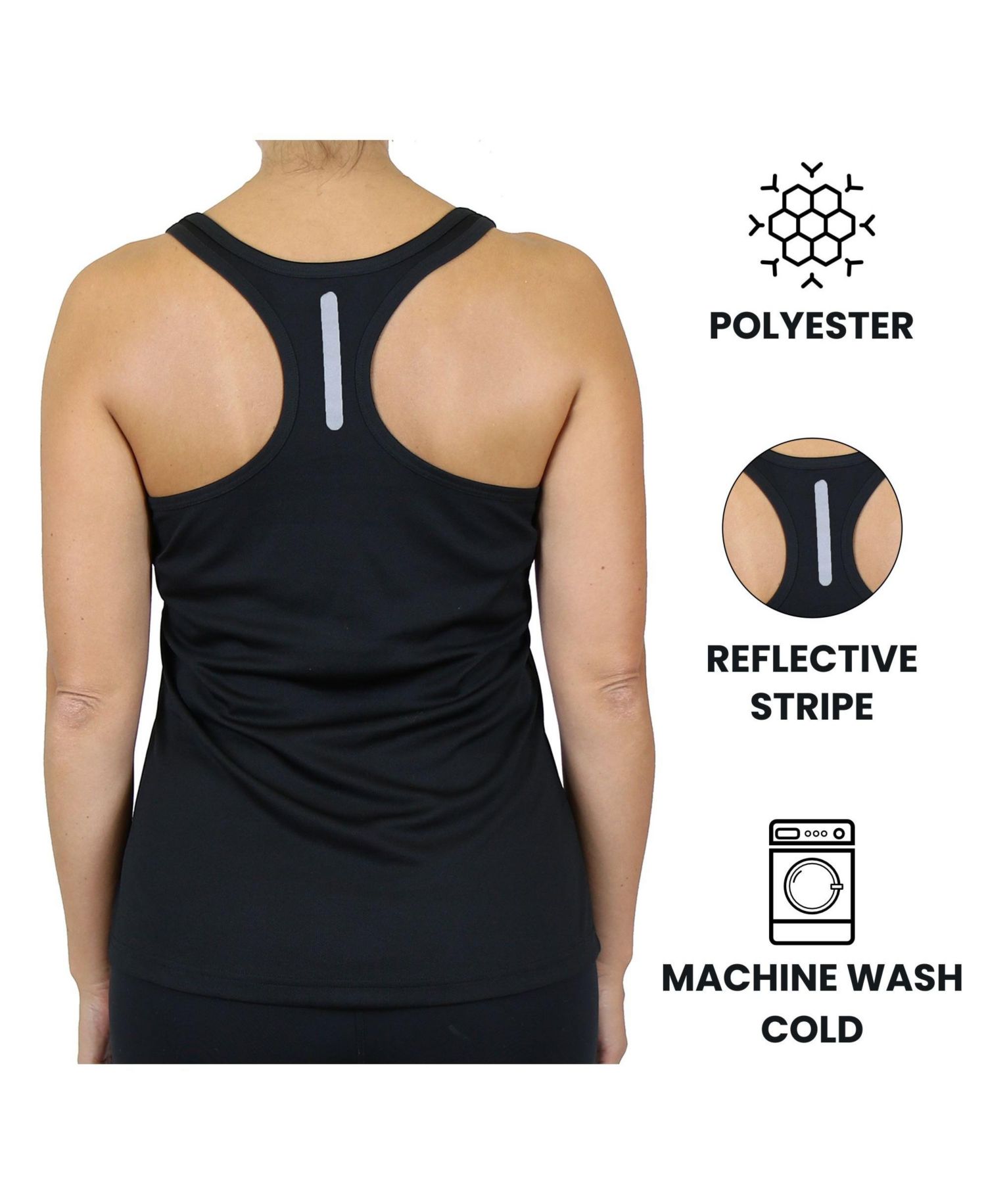 Women's Moisture Wicking Racerback Tanks-3 Pack