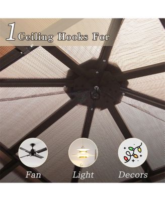 11.9-ft x 11.9-ft Hardtop Gazebo Brown with Hardtop Roof