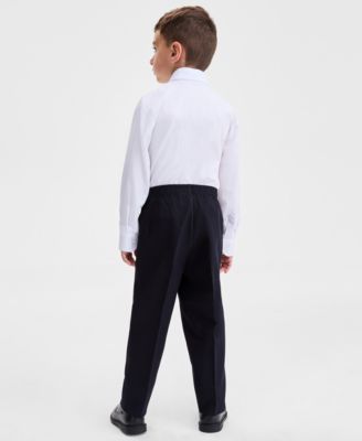 Boys 4T-7 White Shirt, Blue Pant and Tie 3-Piece Set