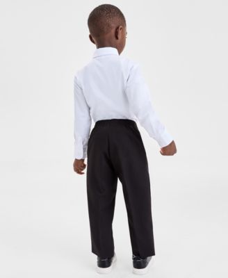 Boys 4T-7 White Shirt, Pants and Black Tie 3-Piece Set