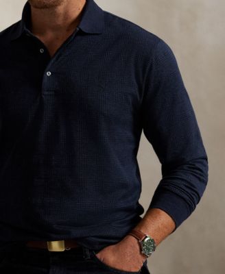 Men's Big & Tall Long-sleeved Glen Polo Shirt