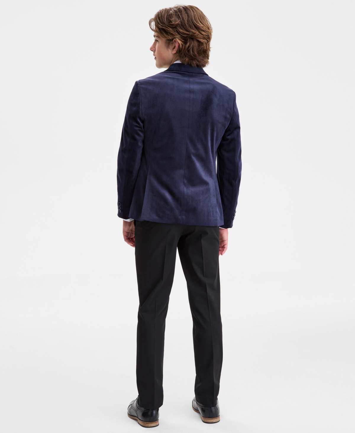 B By Brooks Brothers Boys 8-20 Navy Velvet Classic Sport Coat