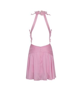 Women's Odelle Tulip Pink Crinkle Chiffon Wrap Dress