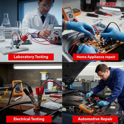 5Core Alligator Clips Electrical Metal Battery Jumper Clamps nsulated Gator Clip