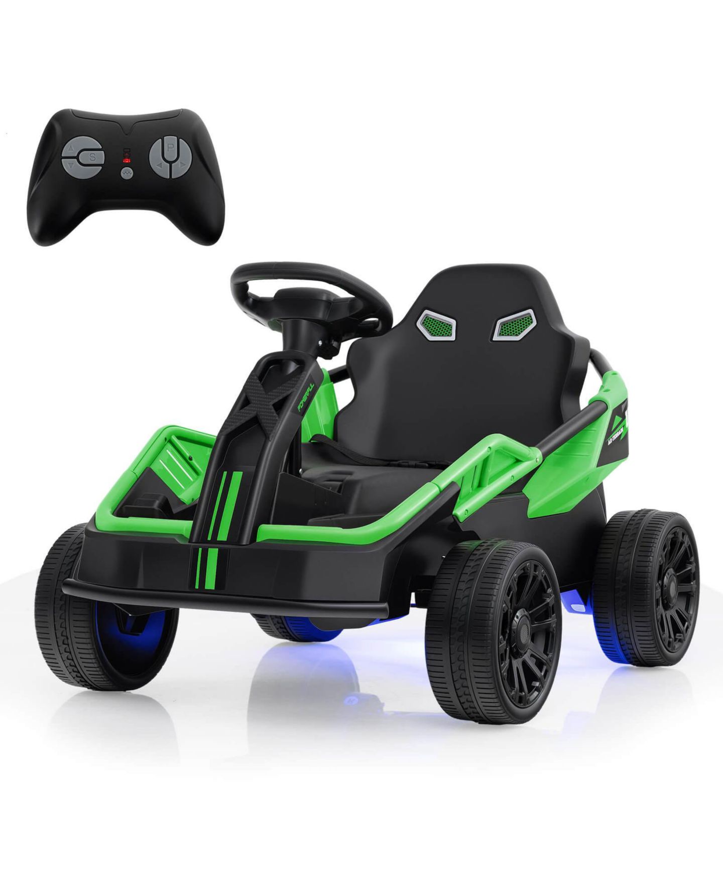 Детская игрушка Costway 12V Battery Powered Remote Control Ride-On UTV, 110 lb Capacity, Ages 3-7, цвет: Зелёный — фото 1
