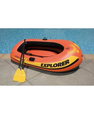 Explorer 200 Inflatable 2 Person River Boat Raft Set with 2 Oars & Pump