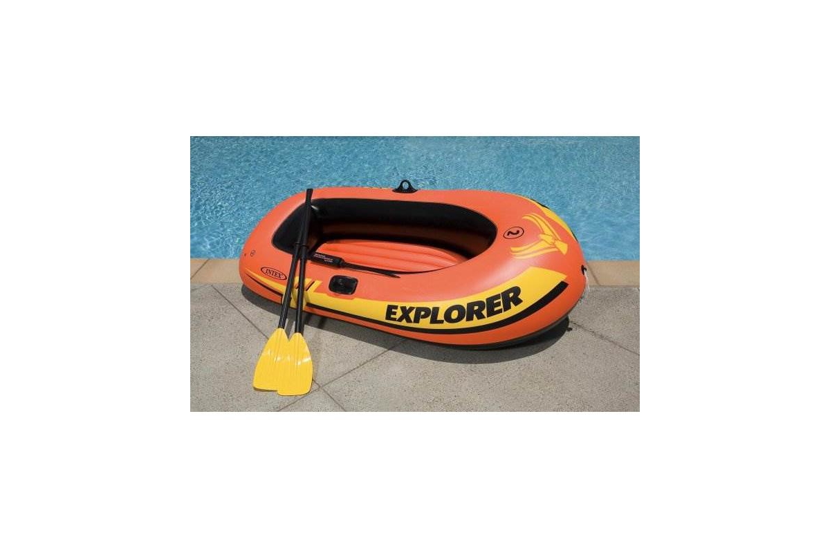 Intex Explorer 200 Inflatable 2 Person River Boat Raft Set with 2 Oars & Pump