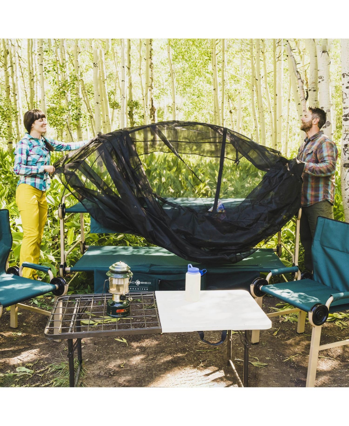 Disc-o-Bed Mosquito Net and Frame for Cam-o-Bunk Camping Cots, Green