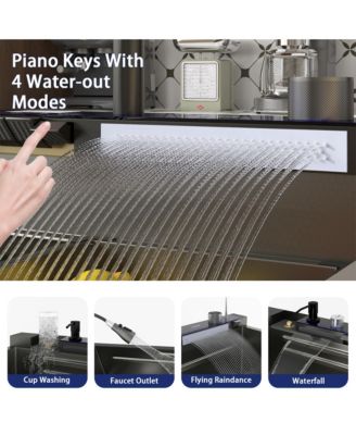 31.5-Inch Drop-In Single Bowl 304 Stainless Steel Kitchen Sink, Pull-Down Faucet Kitchen Set