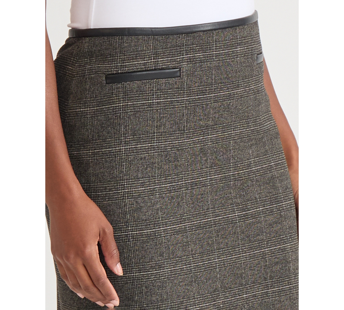 Kasper Women's Plaid-print Slim Pencil Skirt In Multi