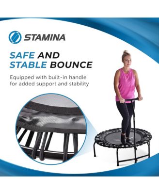 Round Home Fitness Indoor Mini Rebounder Trampoline for Adults, Black