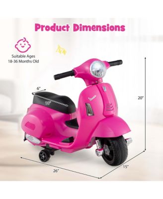 Kids Ride on Motorcycle with Training Wheels Headlight Horn 6V Battery