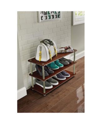 501500 3-Tier Shoe Organizer for 12 Pairs of Shoes, Cherry Finish