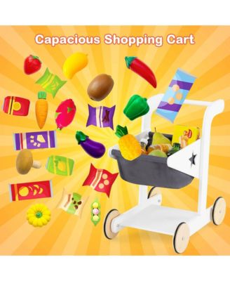 Kids Grocery Store with Shopping Cart Cash Register Scanner Blackboards Toddlers