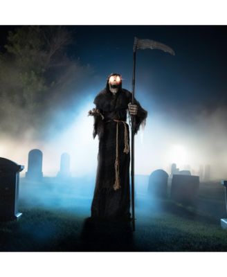 Halloween Grim Reaper 6FT Animated with Scythe Motion Activated AC 100V-240V Yard Haunted House Decor 2025